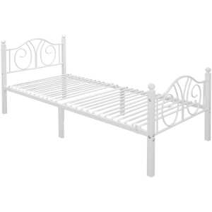 łózko metalowe białe 90x200