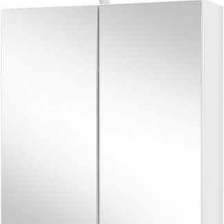 Biała szafka łazienkowa z lustrem i oświetleniem led 60 cm